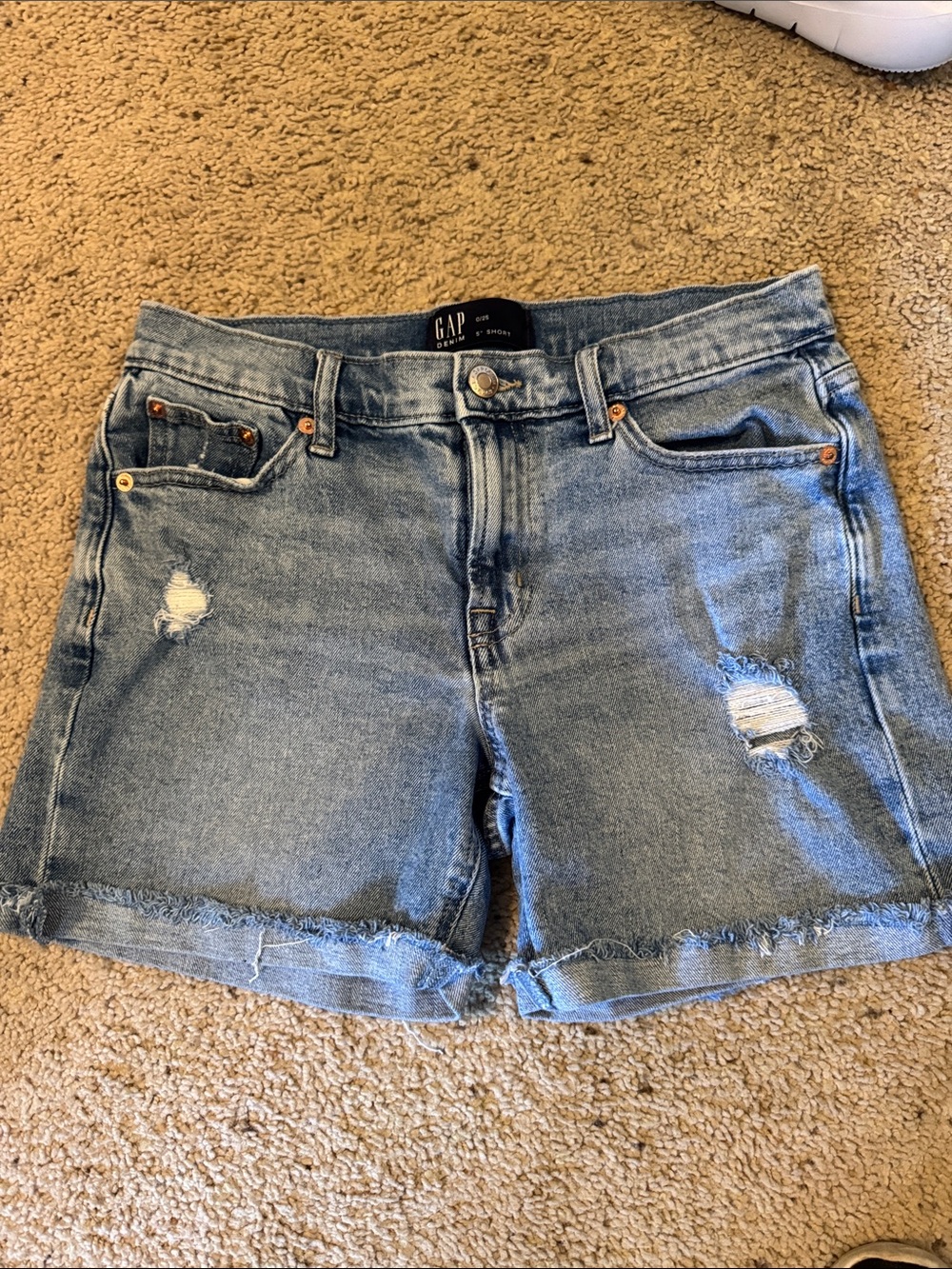 GAP Women's Light Blue Distressed Denim Jean Shorts